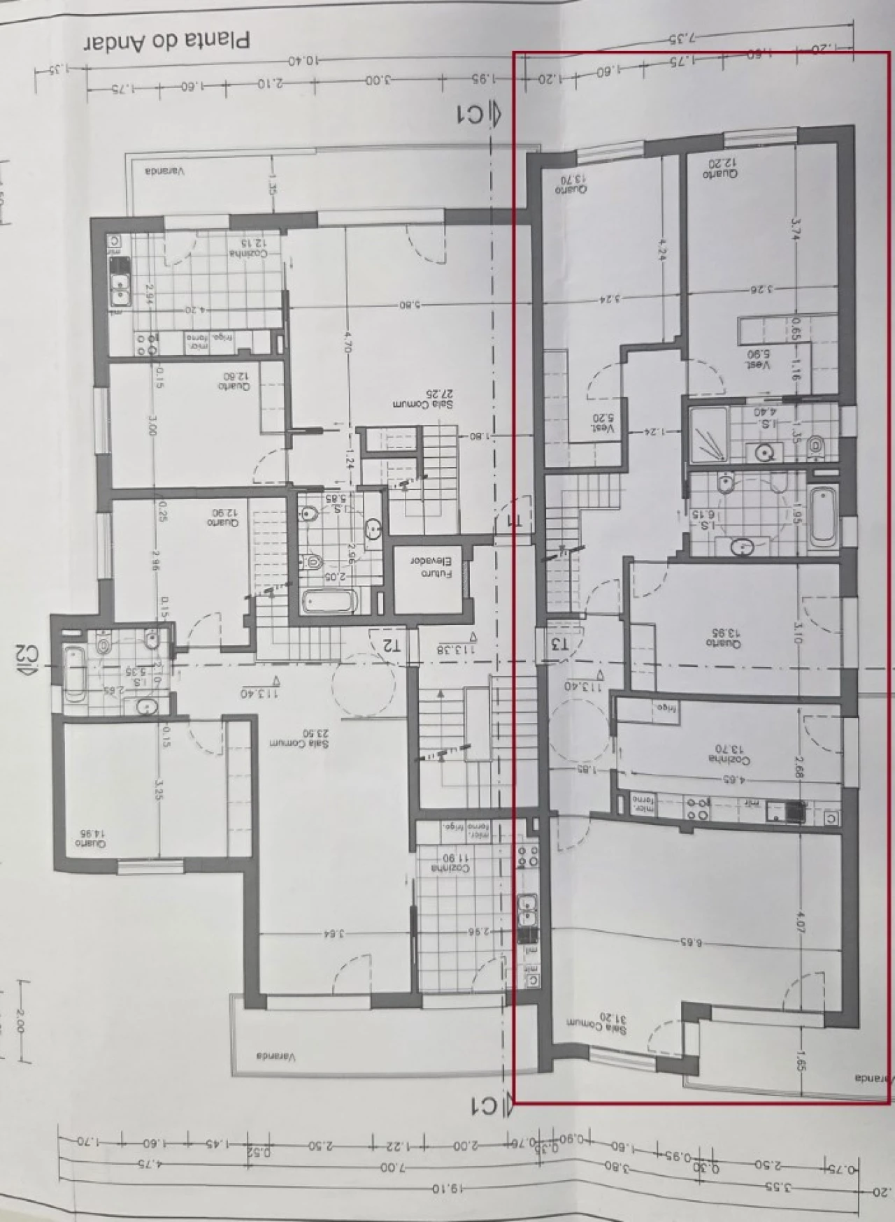 Apartamento T3 para Venda em Santa Clara e Castelo Viegas Planta 2