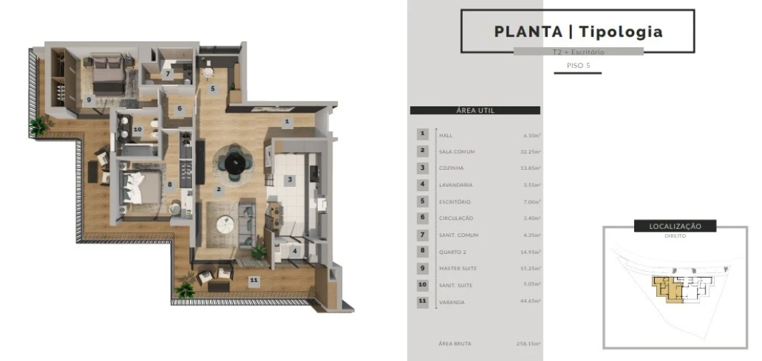 Apartamento T2 para Venda em São Martinho Planta 1