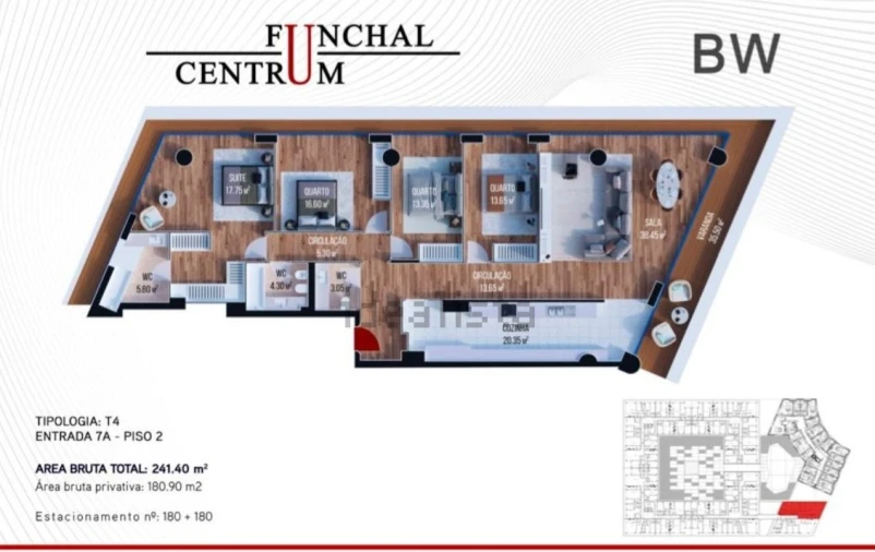 Apartamento T4 para Venda em Funchal (Se) Planta 1