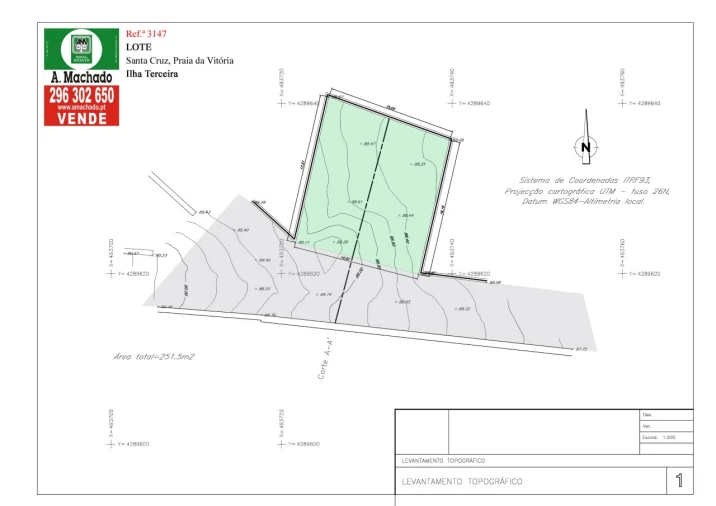 Terreno para Venda em Praia da Vitoria (Santa Cruz) Planta 1