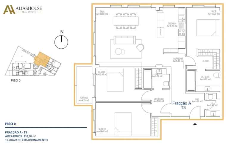 Apartamento T3 para Venda em Atouguia da Baleia Planta 1