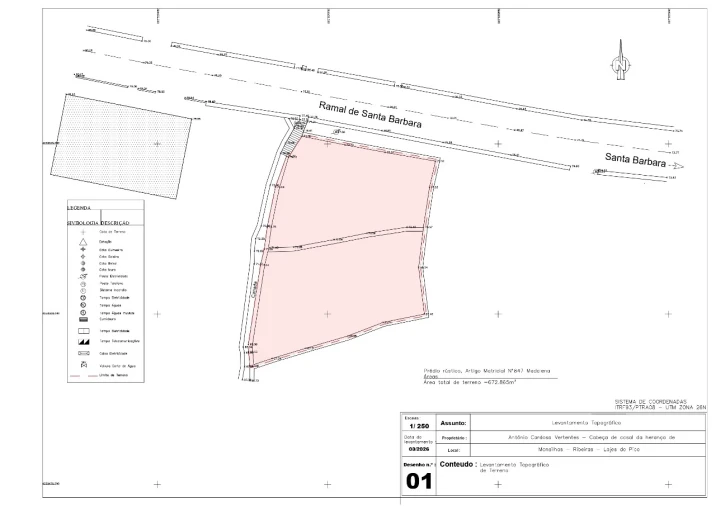 Terreno para Venda em Ribeiras Planta 1
