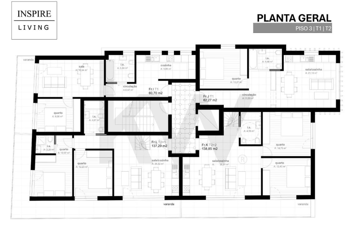Apartamento T2 para Venda em Viseu Foto 12