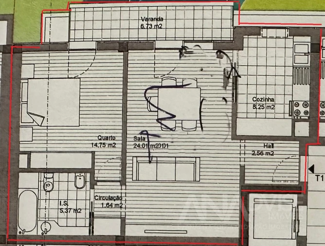 Apartamento T1 para Venda em Viseu Foto 9
