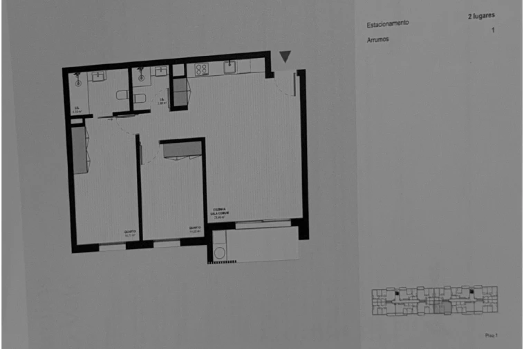 Apartamento T2 para Venda em Cete Planta 1