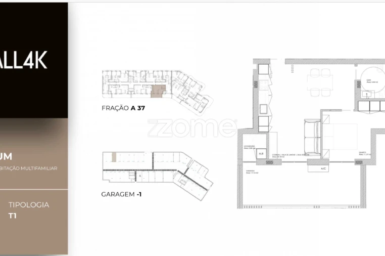 Apartamento T1 para Venda em Oliveira do Douro Planta 1