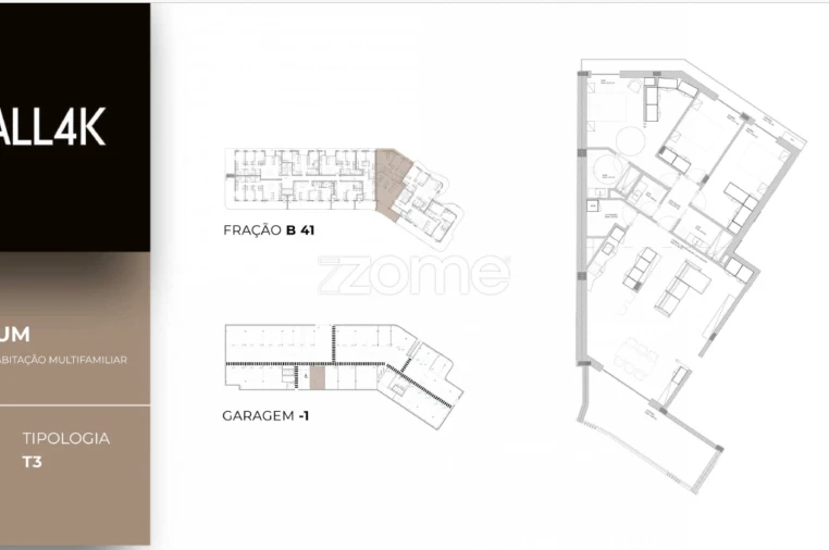 Apartamento T3 para Venda em Oliveira do Douro Planta 1