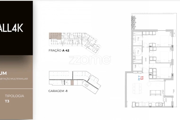 Apartamento T3 para Venda em Oliveira do Douro Planta 1