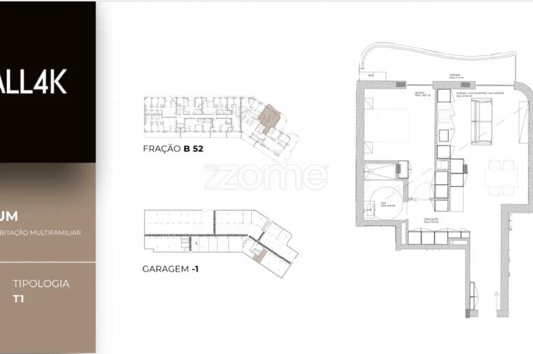 Apartamento T1 para Venda em Oliveira do Douro Planta 1