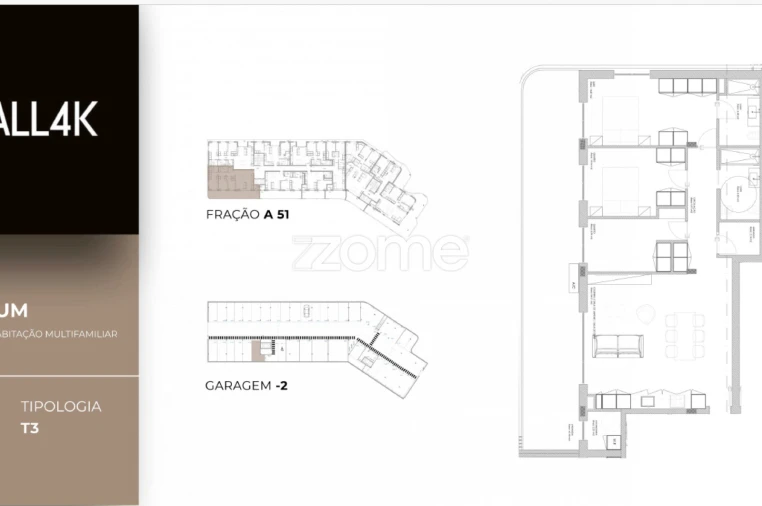 Apartamento T3 para Venda em Oliveira do Douro Planta 1