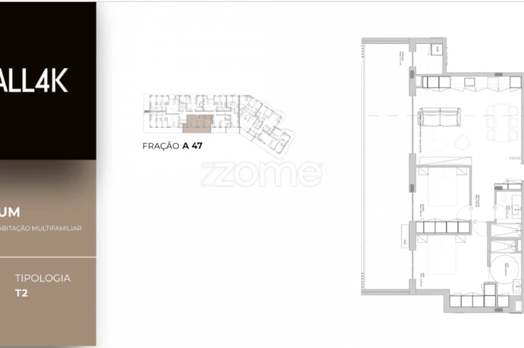 Apartamento T2 para Venda em Oliveira do Douro Planta 2