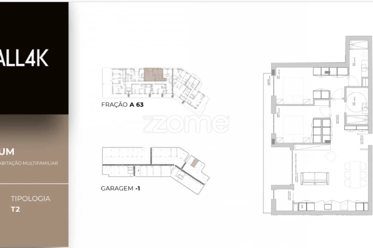 Apartamento T2 para Venda em Oliveira do Douro Planta 1