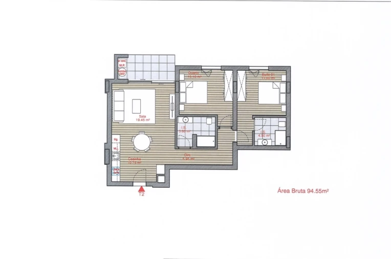 Apartamento T2 para Venda em Funchal (Santa Luzia) Planta 1