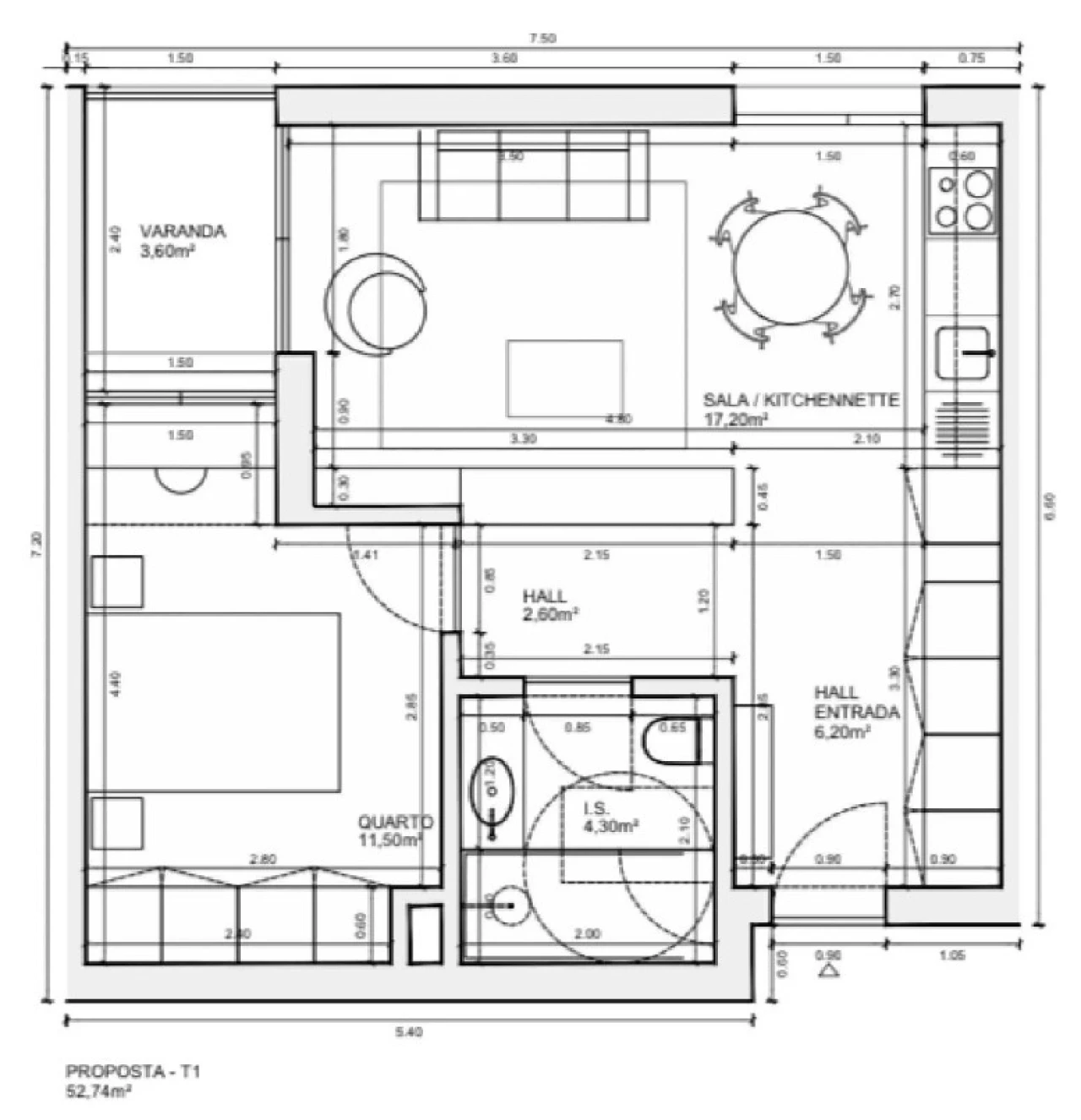 Apartamento T1 para Venda em Alfena Planta 2