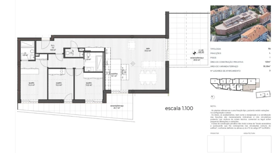Apartamento T3 para Venda em Ramalde Planta 1