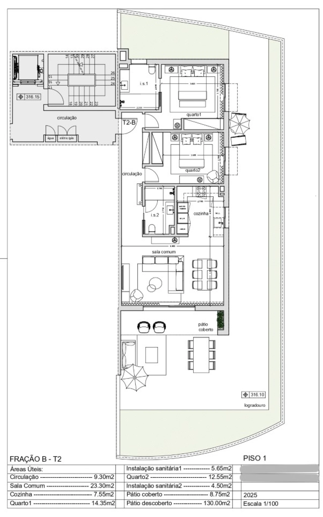 Apartamento T2 para Venda em Santo Antonio Planta 2