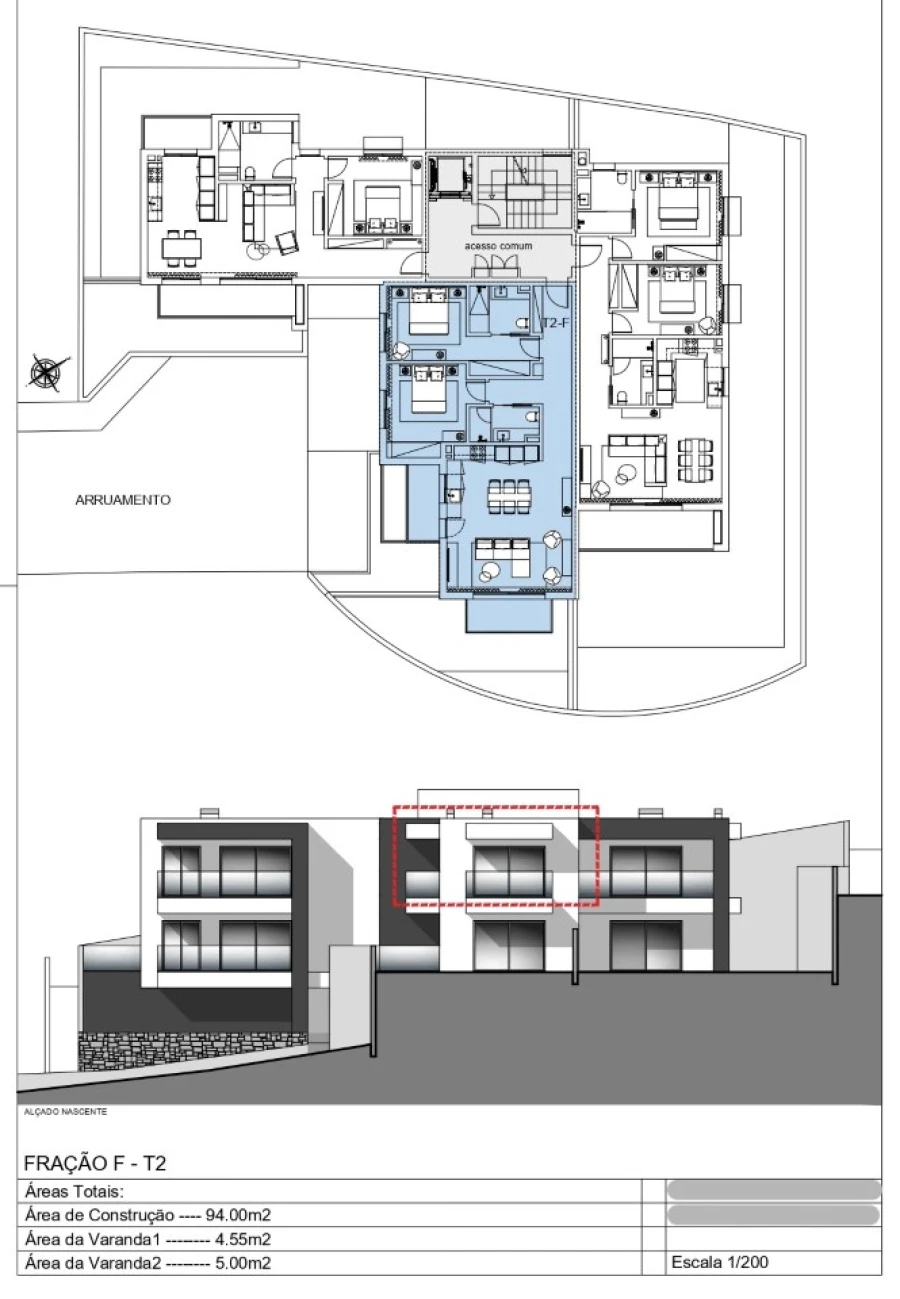 Apartamento T2 para Venda em Santo Antonio Planta 1