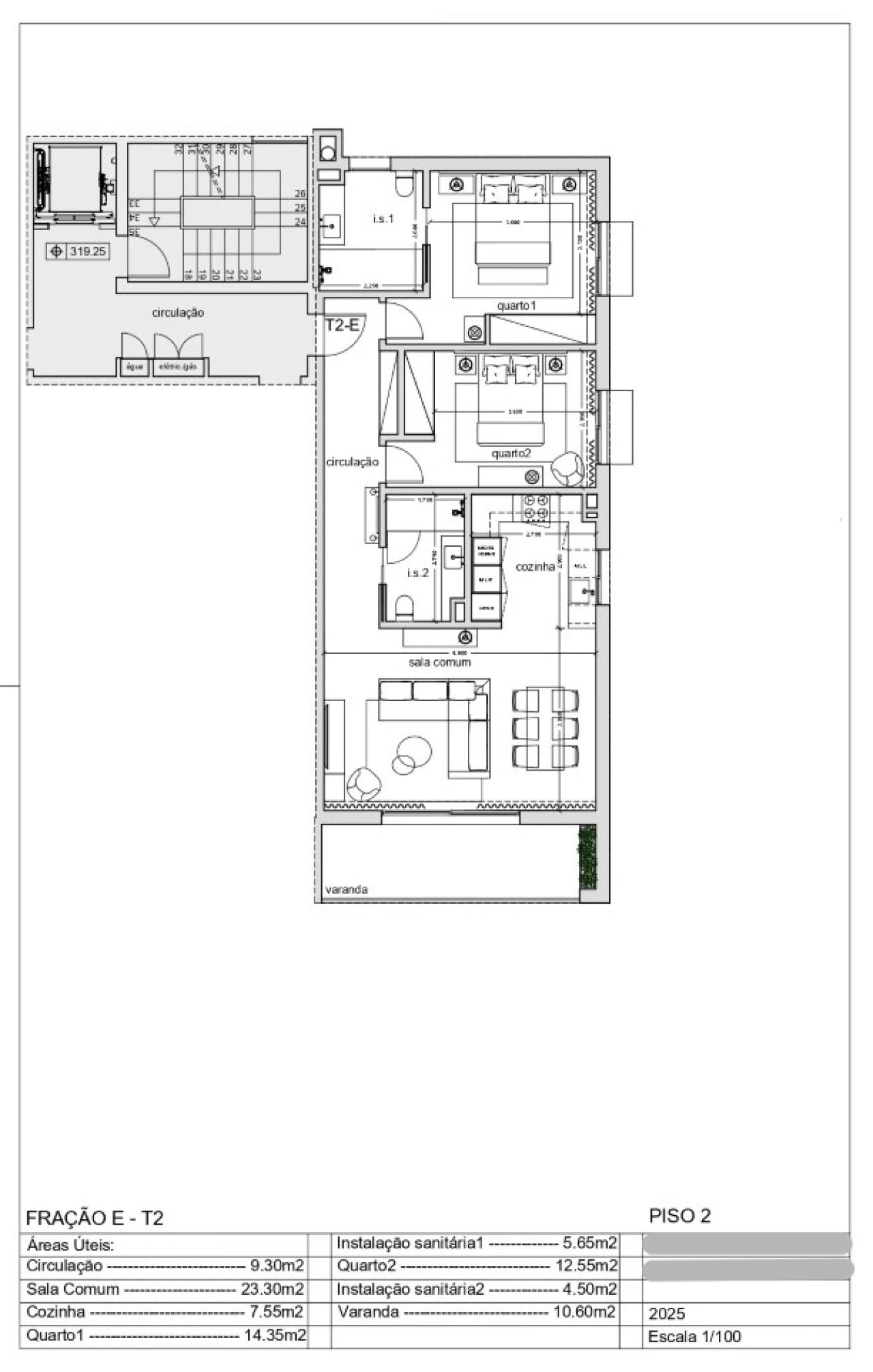 Apartamento T2 para Venda em Santo Antonio Planta 2