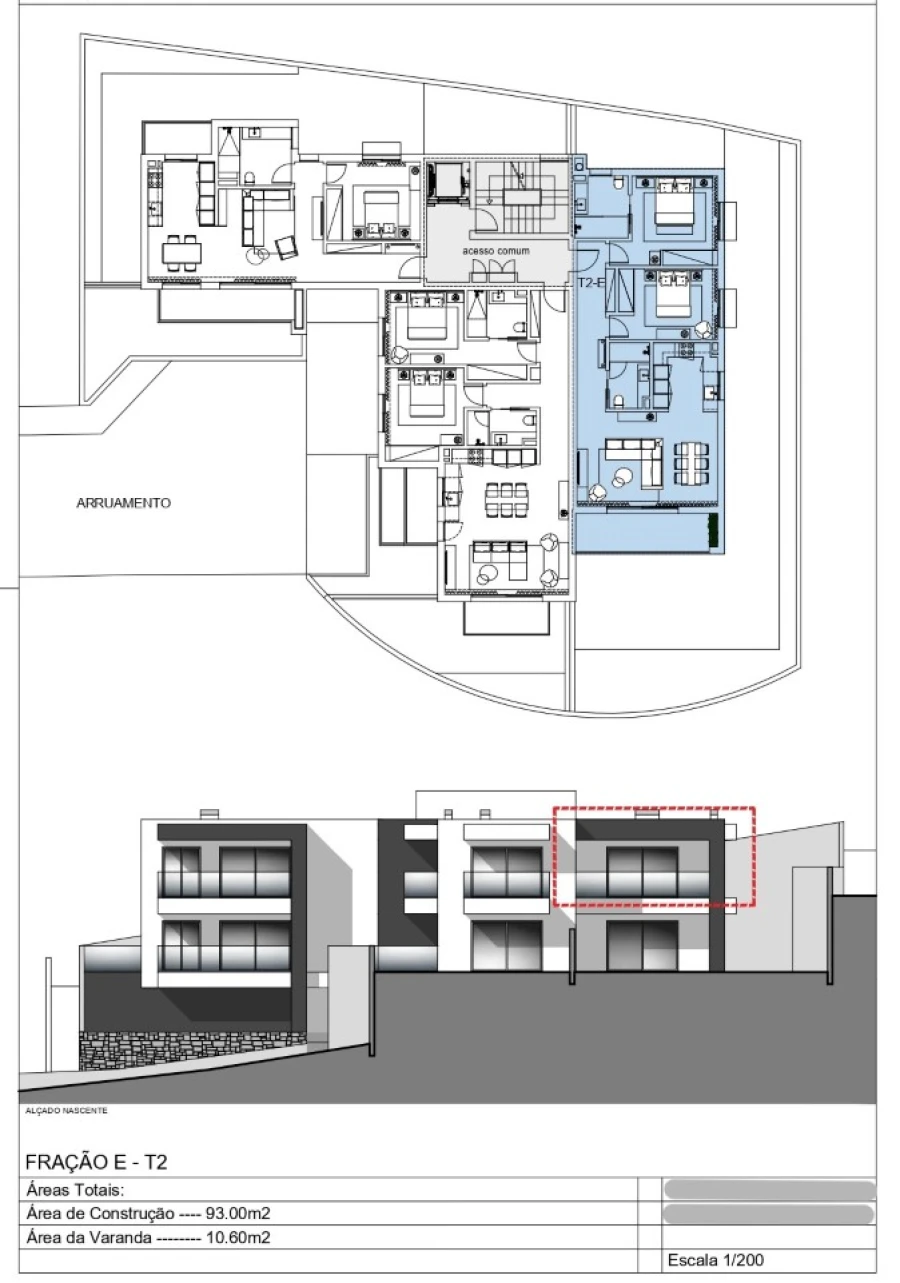 Apartamento T2 para Venda em Santo Antonio Planta 1