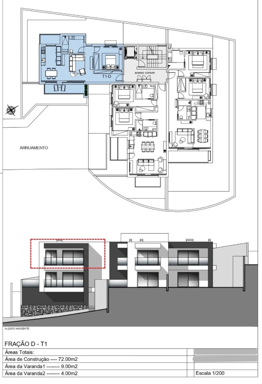 Apartamento T1 para Venda em Santo Antonio Planta 1