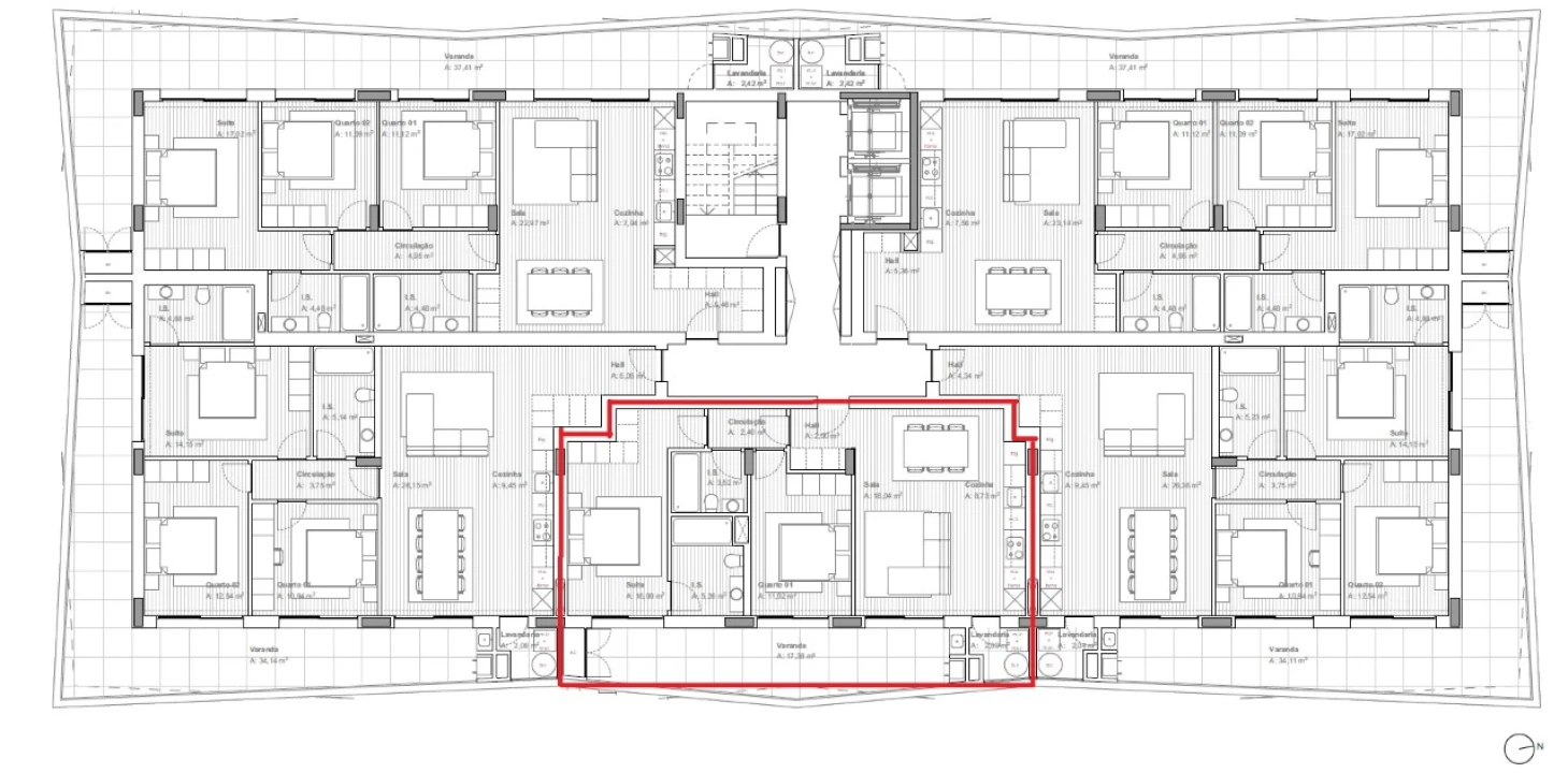 Apartamento T2 para Venda em Ferreiros e Gondizalves Planta 2