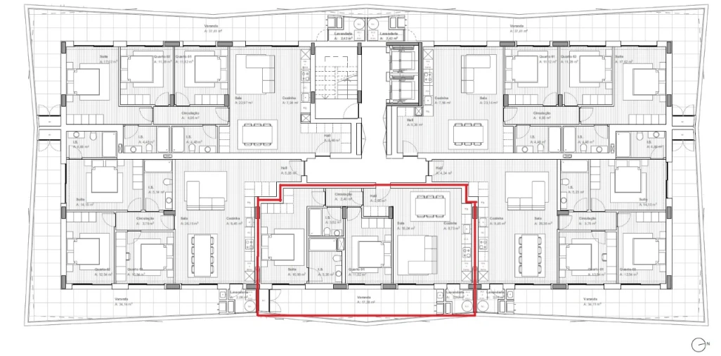 Apartamento T2 para Venda em Ferreiros e Gondizalves Planta 2