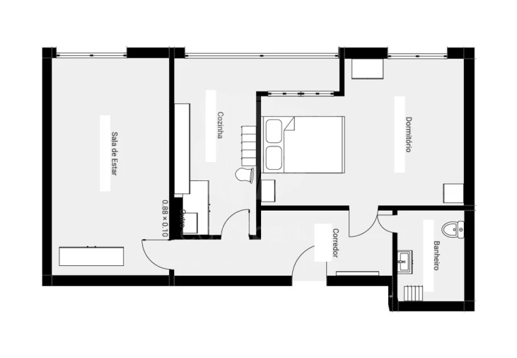 Apartamento T1 para Venda em União das Freguesias de Setúbal Planta 1