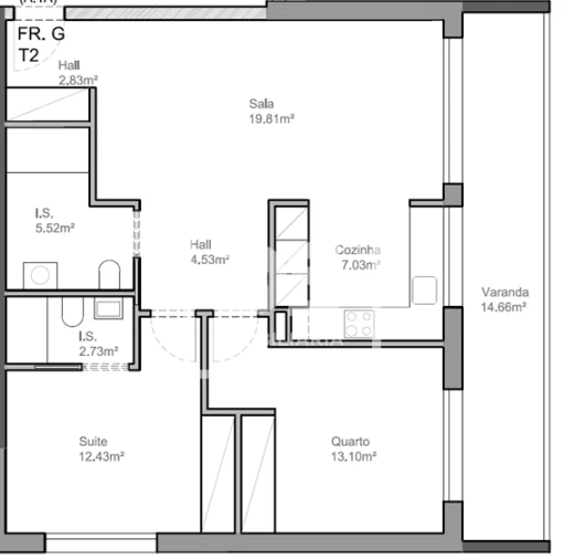Apartamento T2 para Venda em Leiria, Pousos, Barreira e Cortes Planta 1