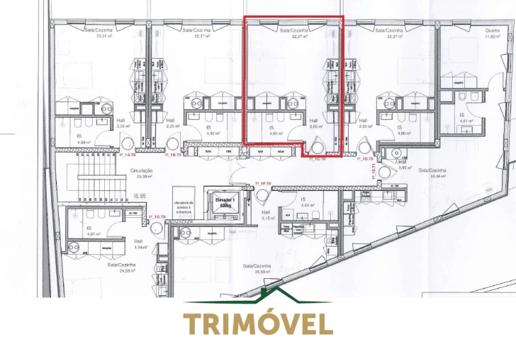 Apartamento T0 para Venda em Glória e Vera Cruz Planta 1