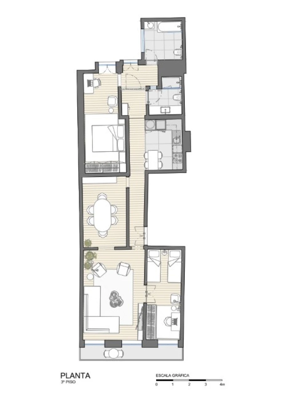 Apartamento T2 para Venda em Misericórdia Planta 1