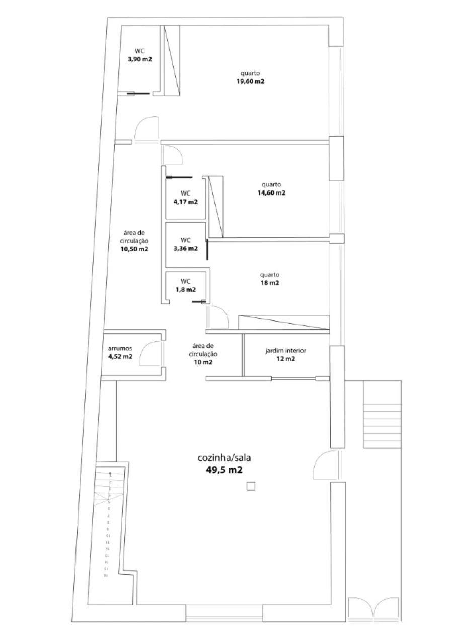 Apartamento T3 para Venda em Alcobaça e Vestiaria Planta 1