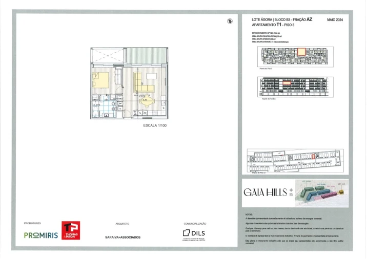 Apartamento T1 para Venda em Santa Marinha e São Pedro da Afurada Planta 1