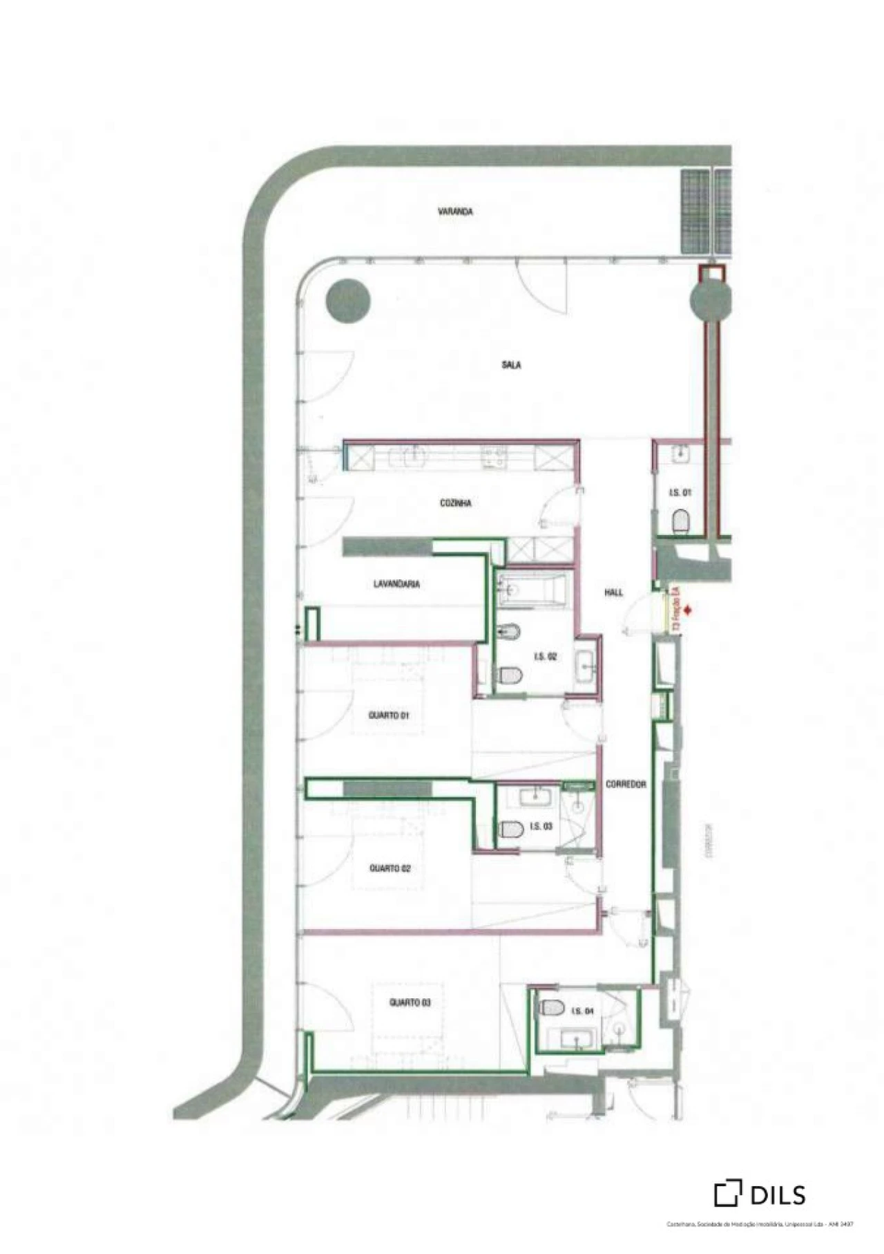 Apartamento T3 para Venda em Campolide Planta 2