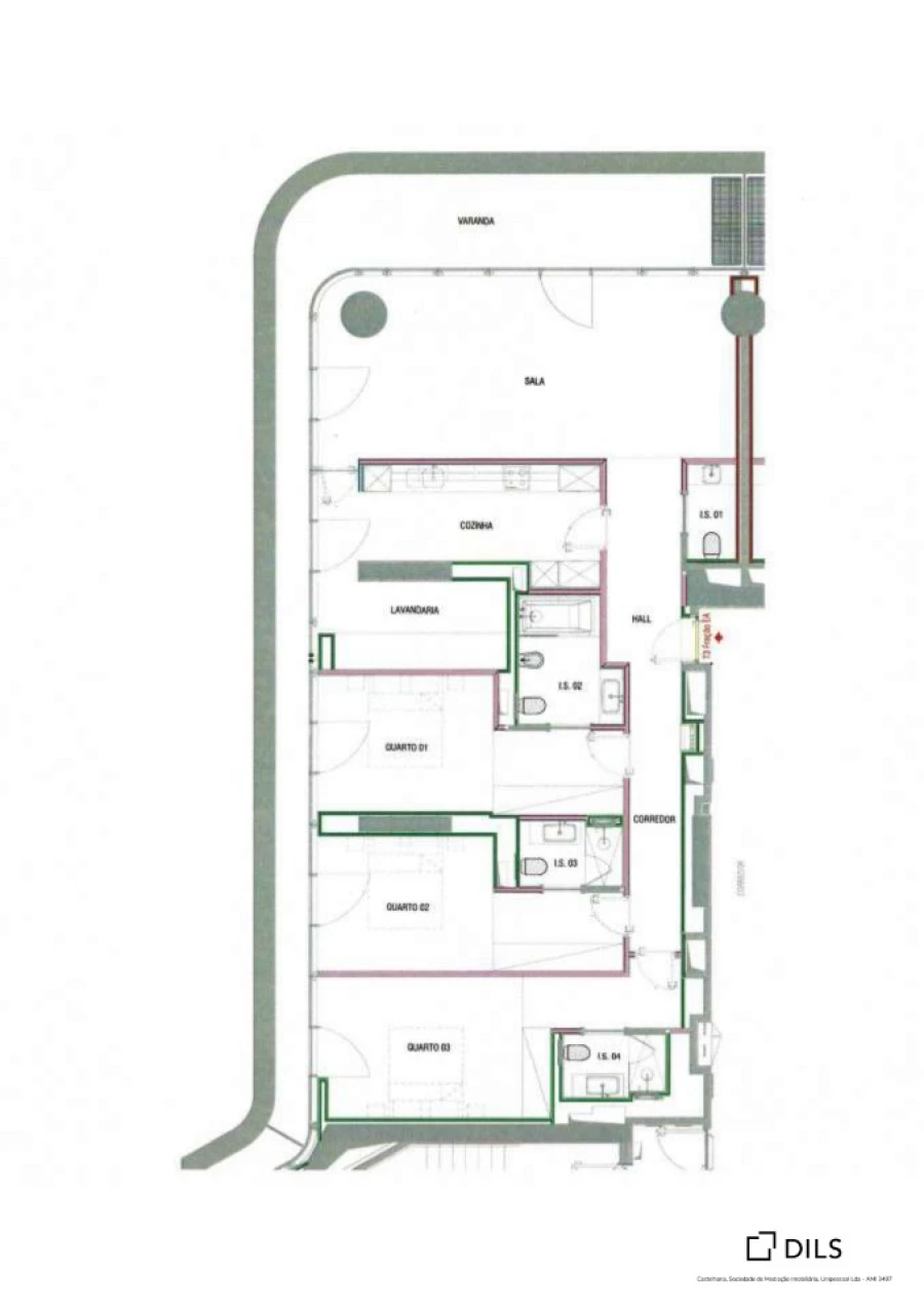 Apartamento T3 para Venda em Campolide Planta 2