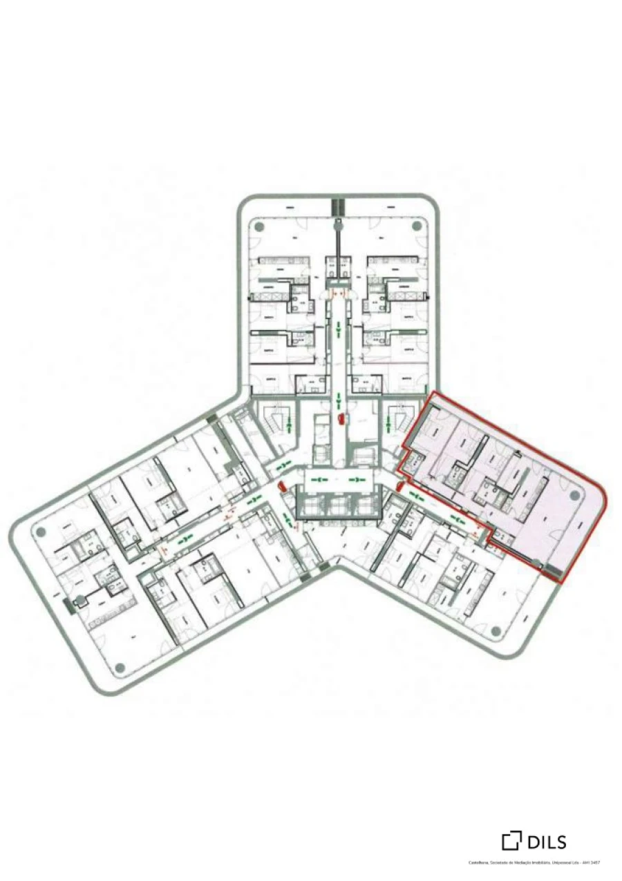 Apartamento T3 para Venda em Campolide Planta 1