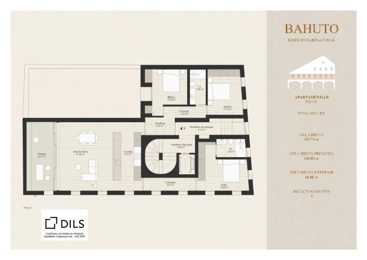 Apartamento T3 para Venda em Campo de Ourique Planta 1
