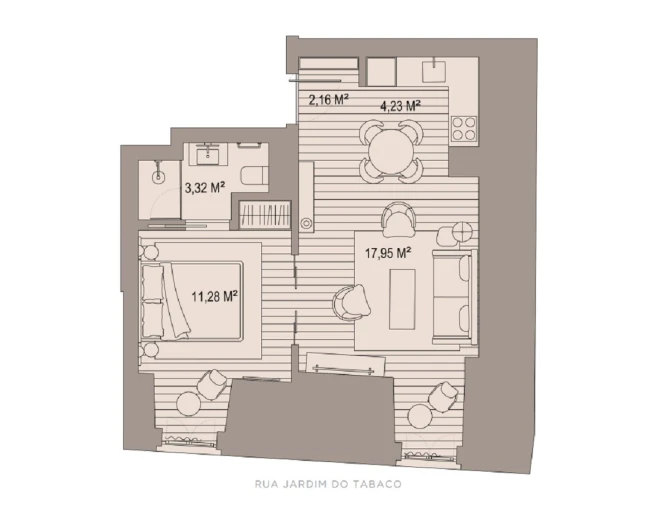 Apartamento T1 para Venda em Santa Maria Maior Planta 1