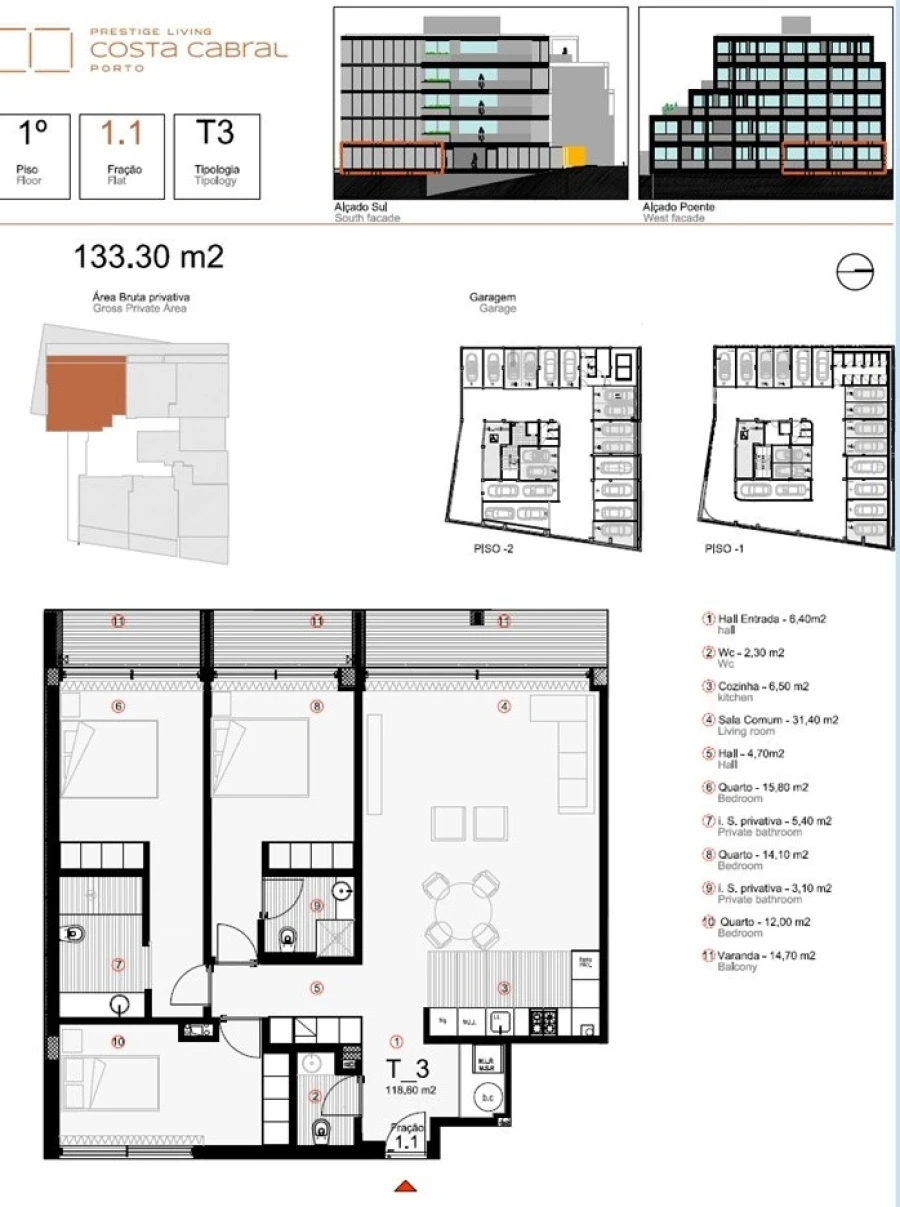 Apartamento T3 para Venda em Paranhos Planta 1