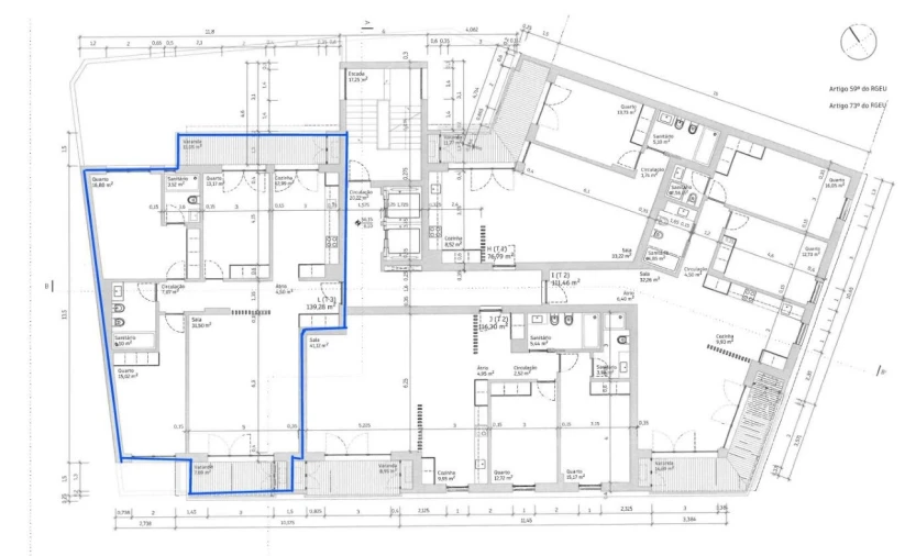 Apartamento T3 para Venda em Leiria, Pousos, Barreira e Cortes Planta 1