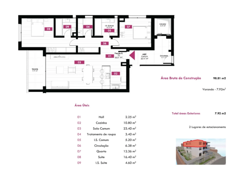 Apartamento T2 para Venda em Camara de Lobos Foto 10