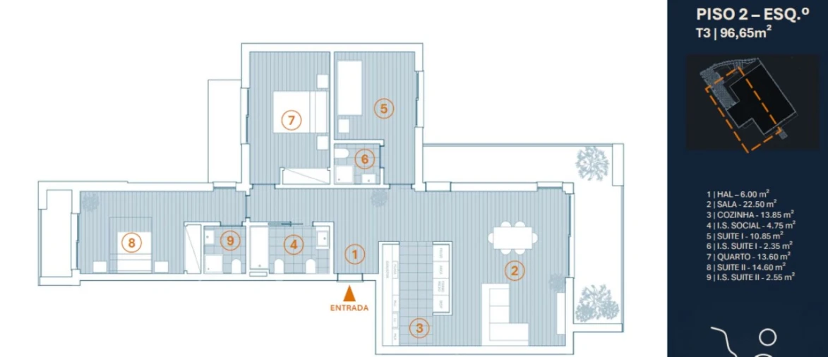 Apartamento T3 para Venda em Ericeira Planta 1