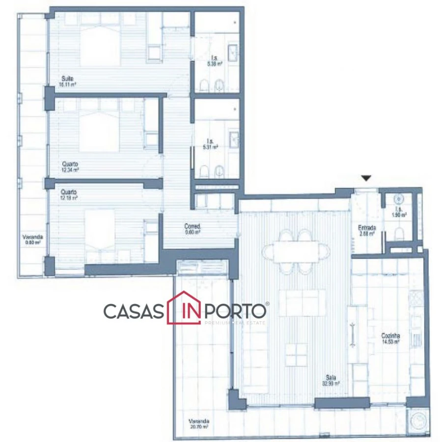 Apartamento T3 para Venda em Mafamude e Vilar do Paraíso Foto 28