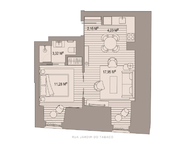 Apartamento T1 para Venda em Santa Maria Maior Planta 1