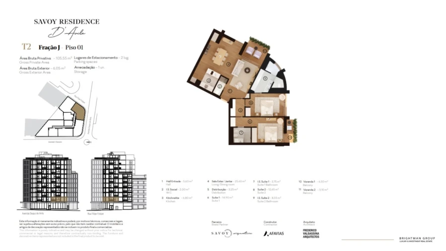 Apartamento T2 para Venda em Avenidas Novas Planta 1