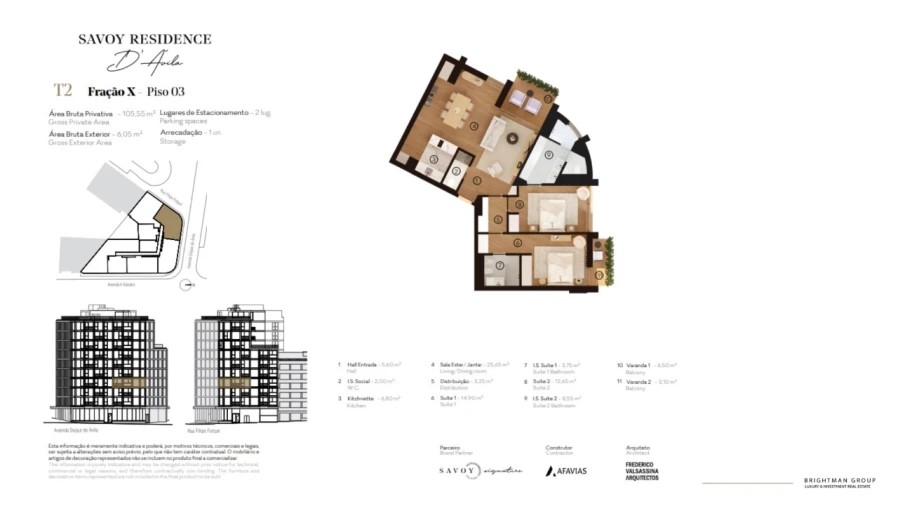 Apartamento T2 para Venda em Avenidas Novas Planta 1