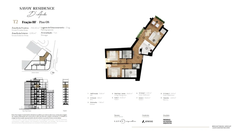 Apartamento T2 para Venda em Avenidas Novas Planta 1