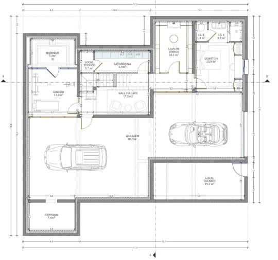 Moradia T4 para Venda em Montenegro Planta 1