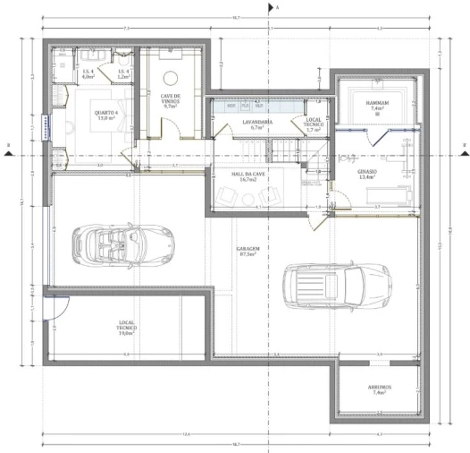 Moradia T4 para Venda em Montenegro Planta 1