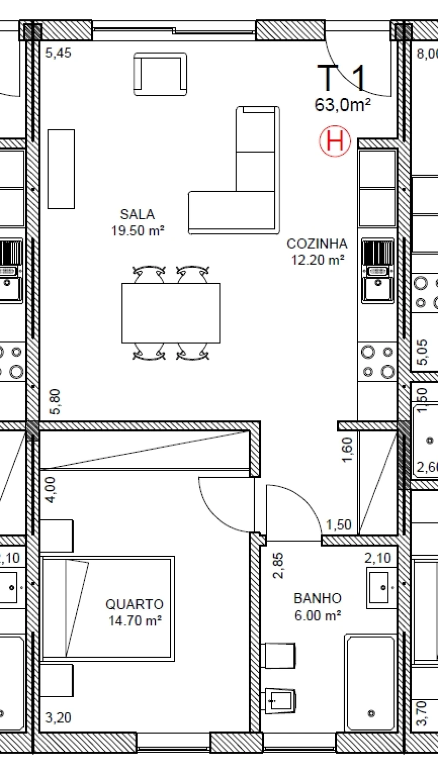 Apartamento T1 para Venda em O. Azeméis, Riba-Ul, Ul, Macinhata Seixa, Madail Planta 1
