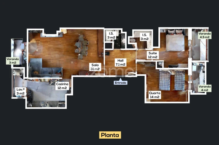 Apartamento T2 para Venda em Matosinhos e Leça da Palmeira Planta 1
